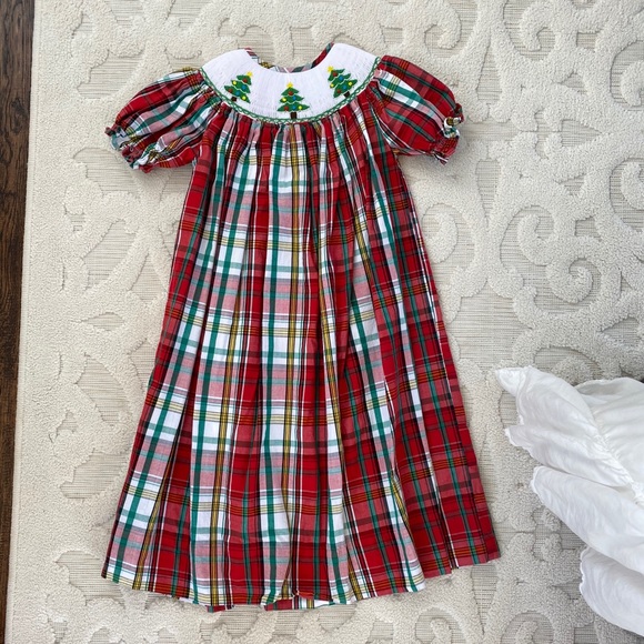 Jack & Jill Smocked Plaid Bishop Dress - Picture 9 of 12
